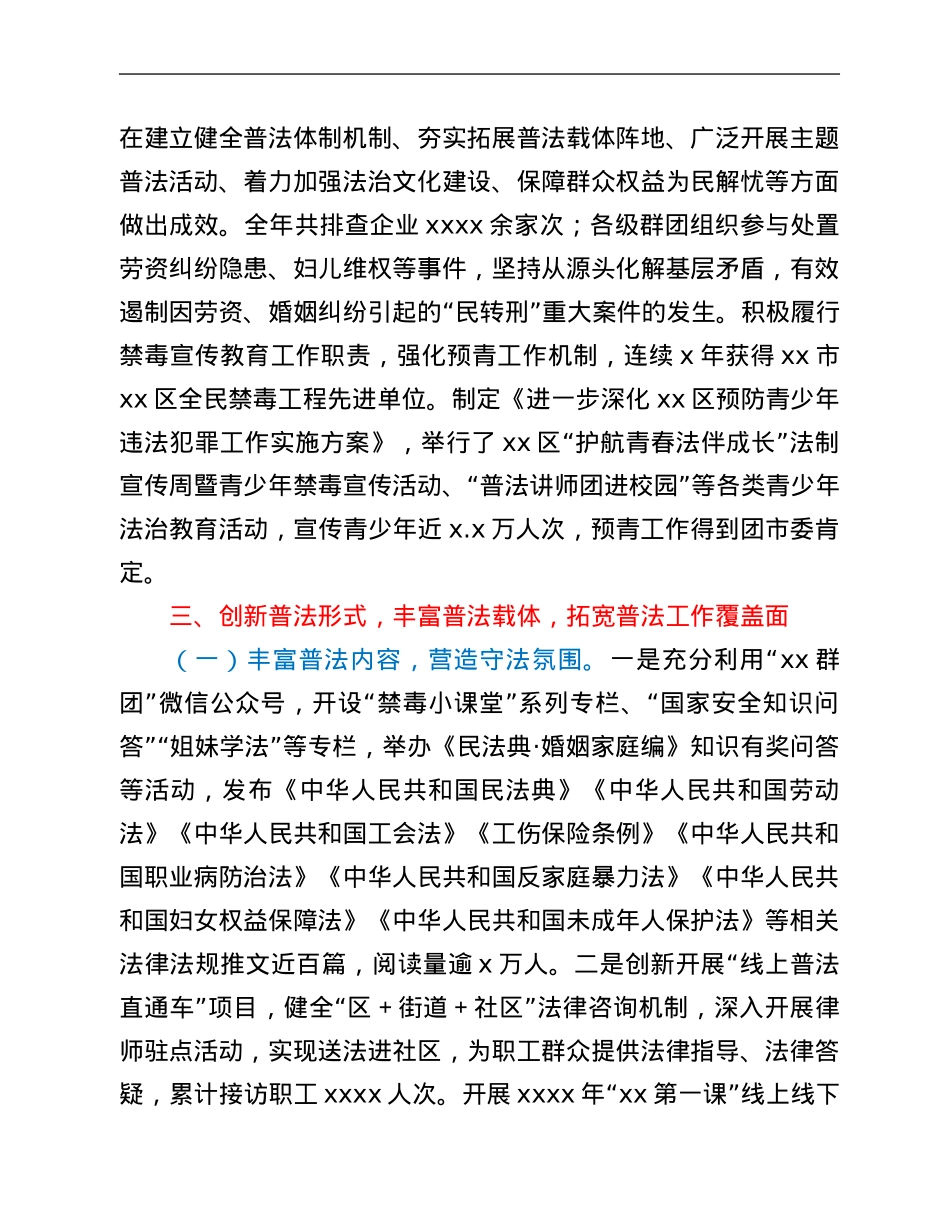 群团工作部2021年普法履职自评报告.Doc_第2页