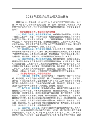 2021年度组织生活会情况总结报告.docx