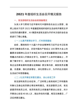 2021年度组织生活会召开情况报告.docx