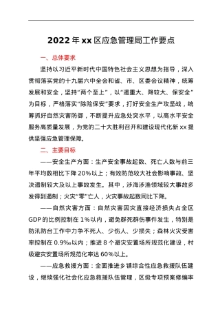 2022年xx区应急管理局工作要点.docx