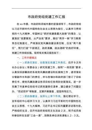市政府党组党建工作汇报.docx