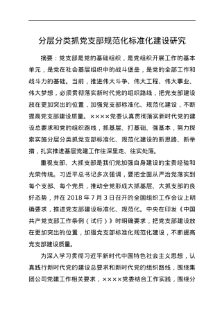 分层分类抓党支部规范化标准化建设研究.docx