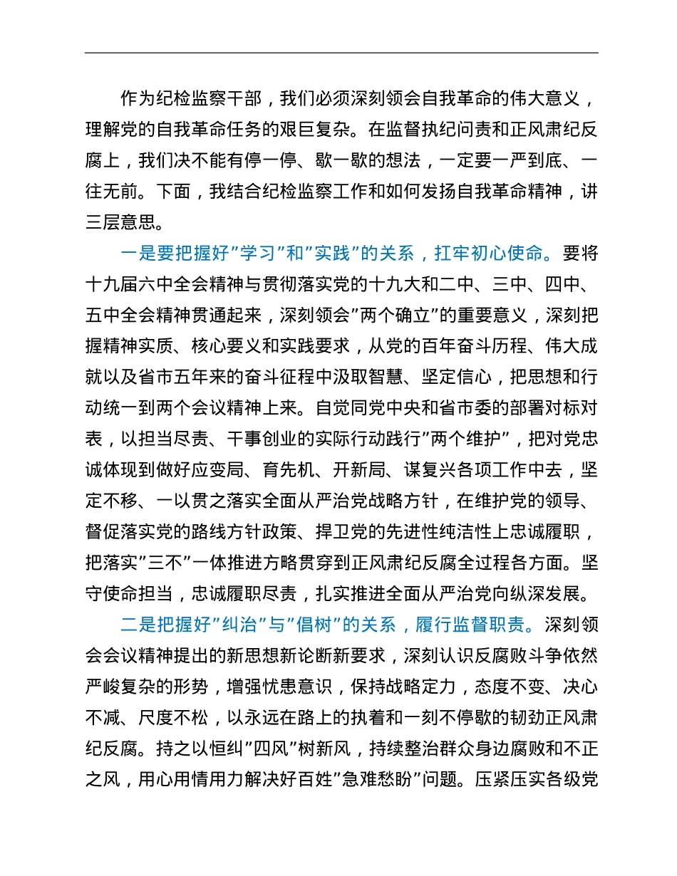 市纪委书记在十九届六中全会培训班上的发言.doc_第2页