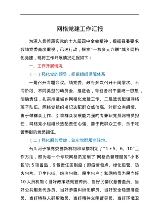 网格党建工作汇报.docx