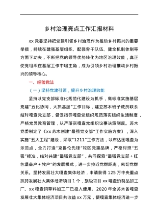 乡村治理亮点工作汇报材料.docx