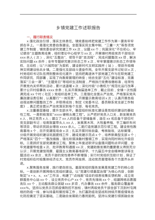乡镇党建工作述职报告.docx
