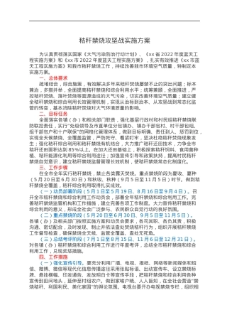 秸秆禁烧攻坚战实施方案.docx