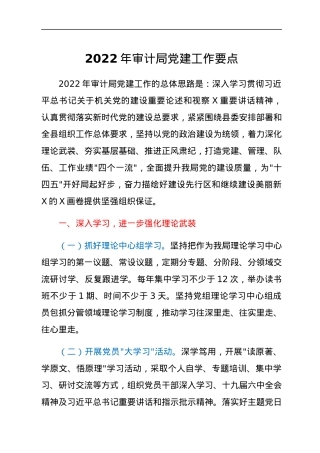 2022年审计局党建工作要点.docx