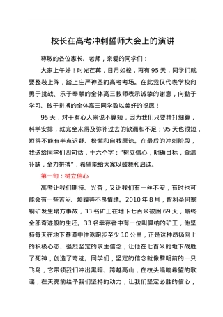 校长在高考冲刺誓师大会上的演讲.doc