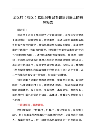 在村干部培训班所作的辅导报告.docx