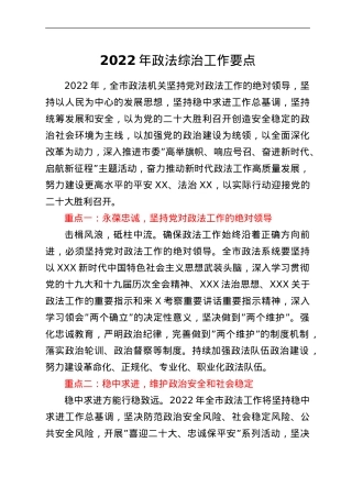 2022年政法综治工作要点.doc