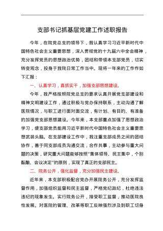 支部书记抓基层党建工作述职报告.docx