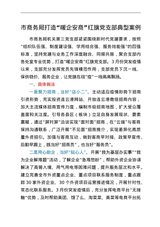 市商务局打造“暖企安商”红旗党支部典型案例.doc