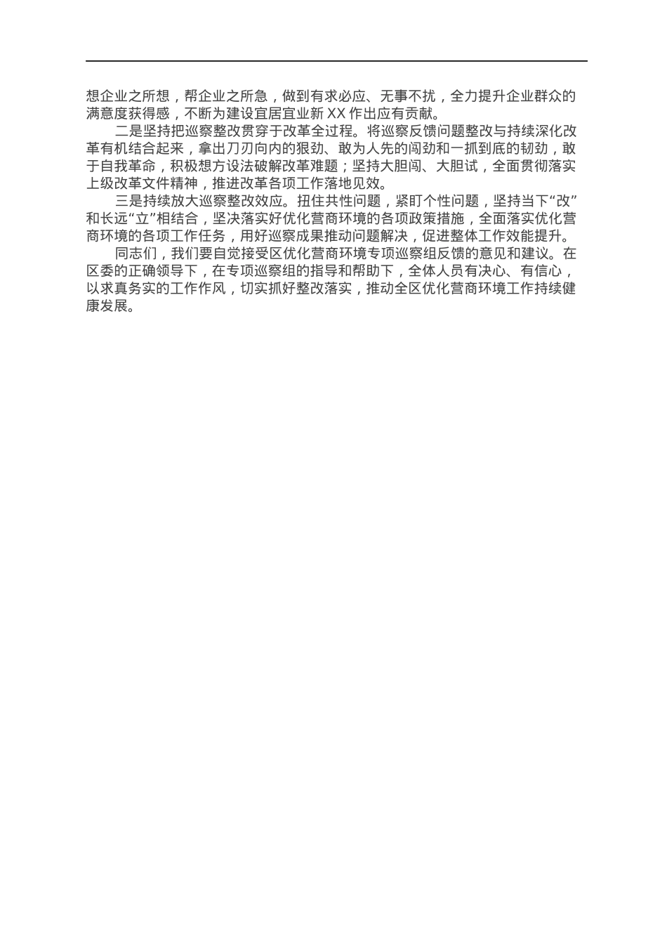 优化营商环境专项巡察反馈会表态发言.docx_第2页