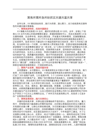 乡村振兴经验材料：聚焦所需所急所盼，抓实共建共富共享.docx