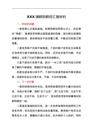 XXX镇群防群控汇报材料.docx