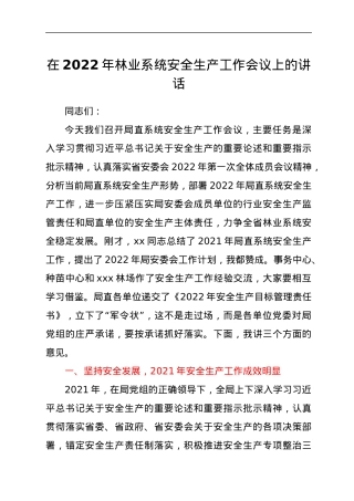 在2022年林业系统安全生产工作会议上的讲话.docx