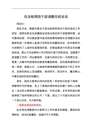 在法检两院干部调整任前谈话.docx