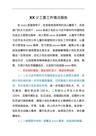 XX少工委工作情况报告.docx