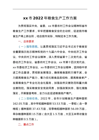 xx市2022年粮食生产工作方案.docx