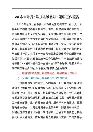 xx市审计局“谁执法谁普法”履职工作报告.docx
