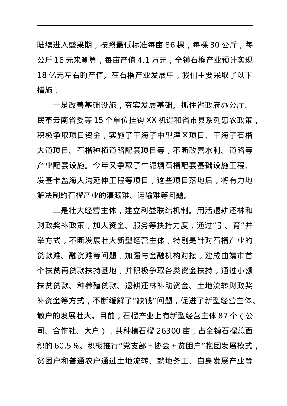 XX镇石榴产业发展情况汇报.doc_第2页