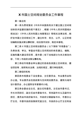 X市国土空间规划委员会工作章程.docx