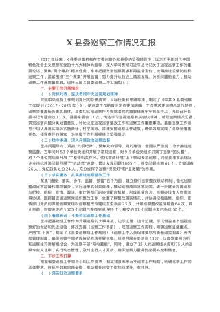 X县委巡察工作情况汇报.docx