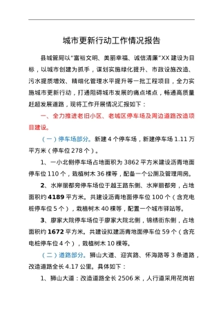 城市更新行动工作情况报告.doc