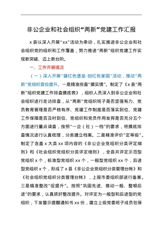 非公企业和社会组织“两新”党建工作汇报2.docx
