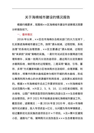 关于海绵城市建设的情况报告.docx