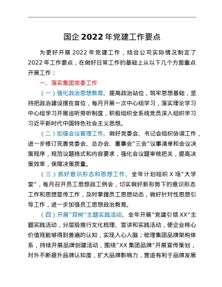 国企2022年党建工作要点.doc