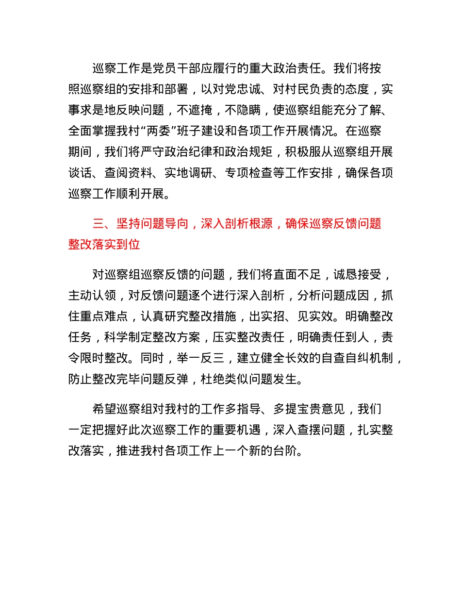 XX巡察组巡察xx村工作动员会表态发言.docx_第2页