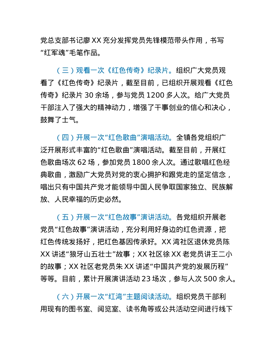 XX镇关于红色传奇系列活动工作汇报.docx_第2页