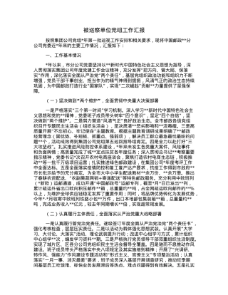 被巡察单位党组工作汇报.docx