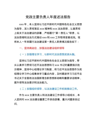 党政主要负责人年度述法报告.docx