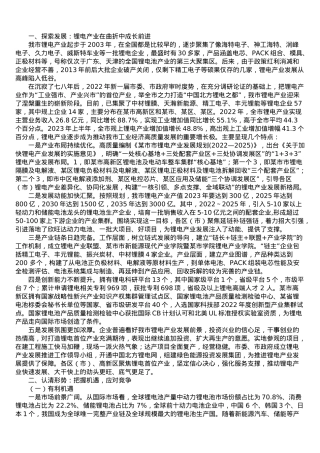 调研报告：关于我市锂电产业发展的调查与思考.doc