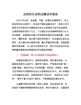 法院院长述职述廉述学报告.docx