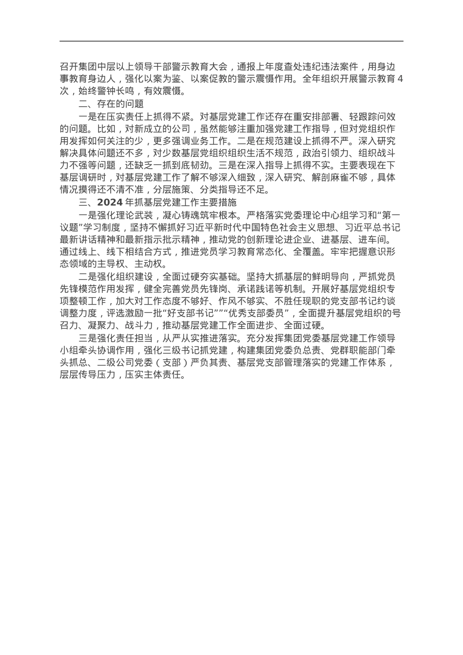 公司党委书记2023年抓基层党建工作述职报告.doc_第2页