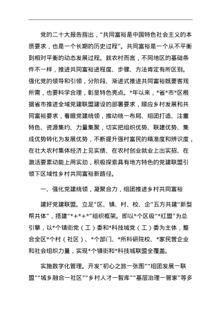 关于党建引领组团推进乡村共同富裕的实践探索报告.doc