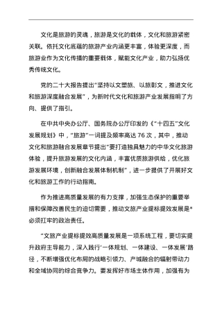 关于文旅产业提标提效高质量发展深度调研报告.doc