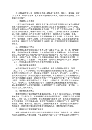 国企关于主题教育工作开展情况的报告.doc