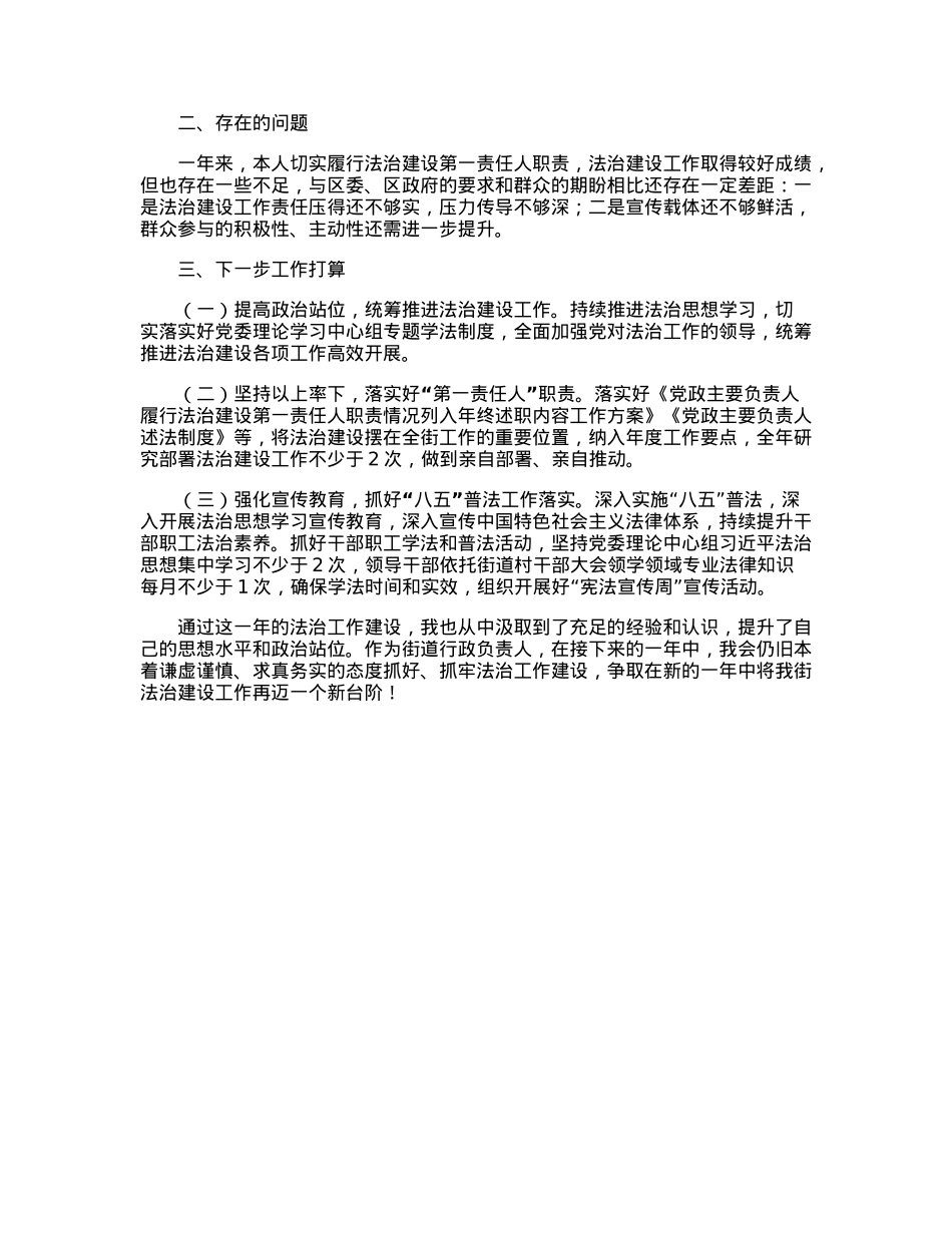 街道办事处主任2022年度述法工作汇报.docx_第2页