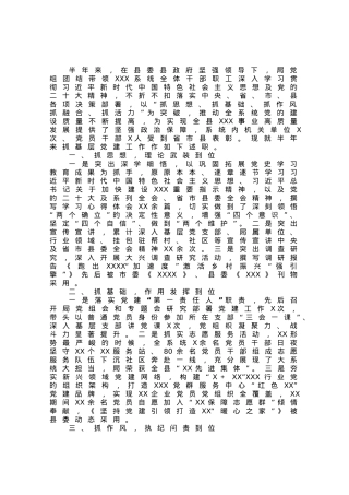 局党组2023年度抓基层党建工作半年述职报告.docx