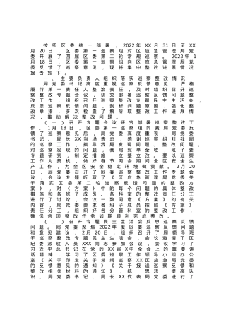 区应急管理局党委关于巡察集中整改进展情况的报告.docx