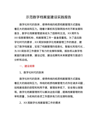 示范数字档案室建设实践报告.docx