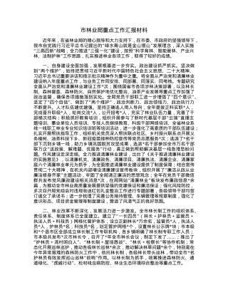 市林业局重点工作汇报材料.docx