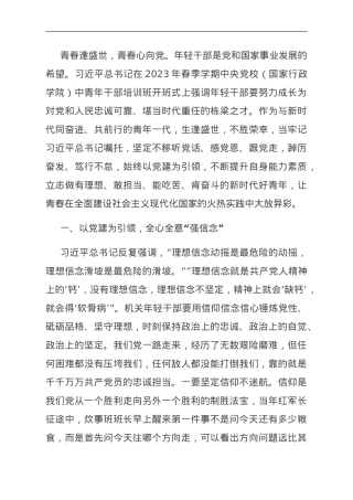 研讨发言：党建引领促发展 争做有为新青年.doc