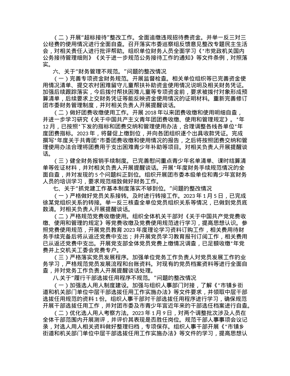 团市委关于巡察整改进展情况的报告.docx_第3页