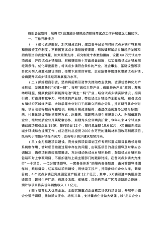 在乡镇抓经济发展激励试点专题会上的汇报.docx